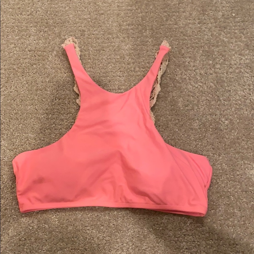 Pink high neck bikini top